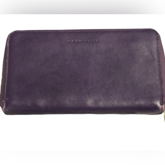 Coccinelle Purple Leather Zip-Around Wallet Organizer - Picture 6 of 7